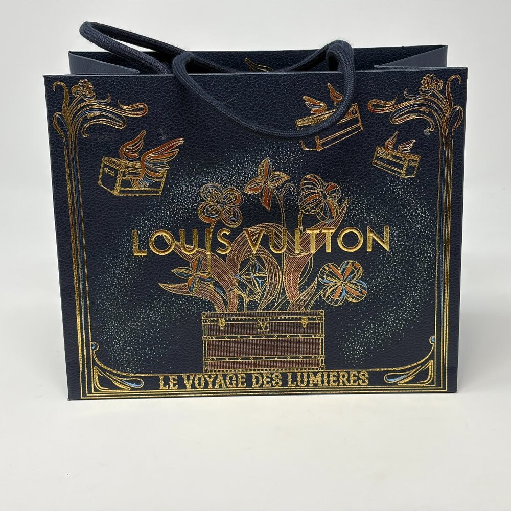 Louis Vuitton 2025 Holiday Navy and Gold Shopping Tote
